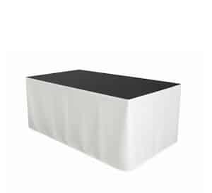 Podiumrok wit (geen plooi) 410(l) x 100(h)cm